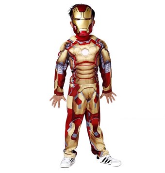 Iron Man Kostym Barn - Inkl. Mask + kostym - stor (130-140 cm)