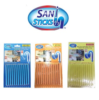 Paketerbjudande - Sani Sticks avloppsrengörare - 12 st X 3 - ände med igentäppta avlopp
