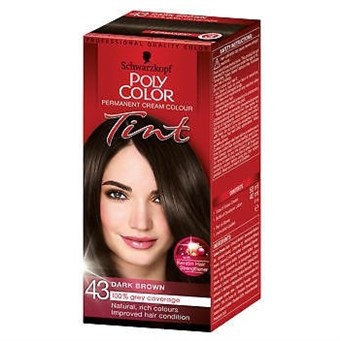 Schwarzkopf Poly Color - Permanent Krämfärg - Naturlig Mörkbrun 43