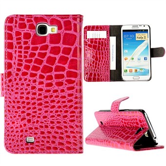 Krokodilfodral till Galaxy Note 2 (Magenta)