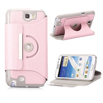 360° roterande Galaxy Note 2-fodral (rosa)