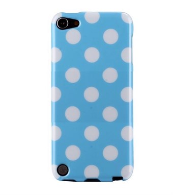 IPod Touch 5/6 Cover Dots (babyblå, vit)