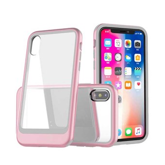 Transparent stötsäkert skal i PC för iPhone XR - Rosa