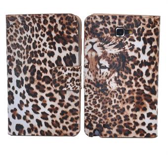 Samsung Note Leopard-fodral (kaffe)