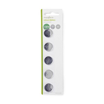 Litium Knappcellsbatteri CR2016 - 3 V DC - 5-Blister - Silver