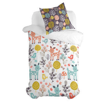 Täckslagsset HappyFriday Moshi Moshi Woodland Multicolour Säng 80 2 Delar