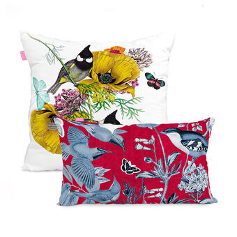 Set med kuddfodral HappyFriday Birds of paradise Multicolour 2 Delar