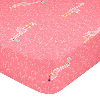 Underlakan HappyFriday MOSHI MOSHI Multicolour 60 x 120 x 14 cm Rosa flamingo