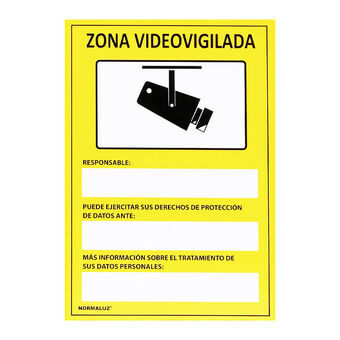 Skylt Normaluz Zona videovigilada PVC (15 x 20 cm)