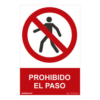 Skylt Normaluz Prohibido el paso PVC (30 x 40 cm)