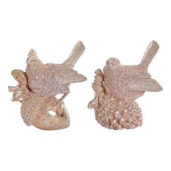 Prydnadsfigur DKD Home Decor Harts Madár (2 pcs) (11 x 6 x 11 cm)