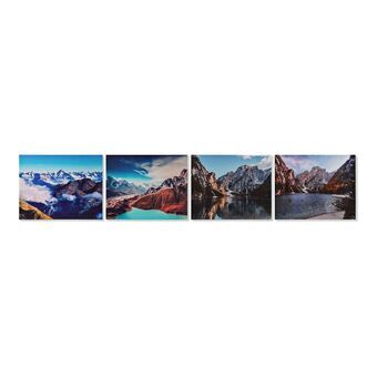 Tavla DKD Home Decor Landscape Berg (50 x 1,8 x 40 cm) (4 antal)