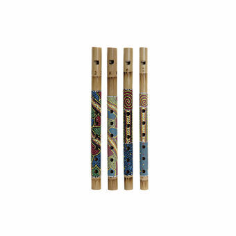 Prydnadsfigur DKD Home Decor Blockflöjt Bambu (4 pcs) (30 x 2 x 2 cm)