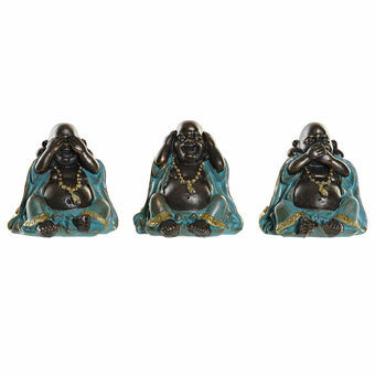 Prydnadsfigur DKD Home Decor Harts Buddha (3 pcs) (7.5 x 6 x 8 cm)