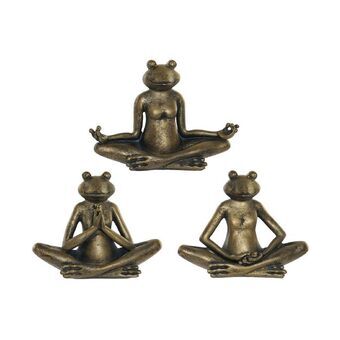 Prydnadsfigur DKD Home Decor Harts Groda Antikbehandlad (3 pcs) (17.5 x 5.5 x 12 cm)