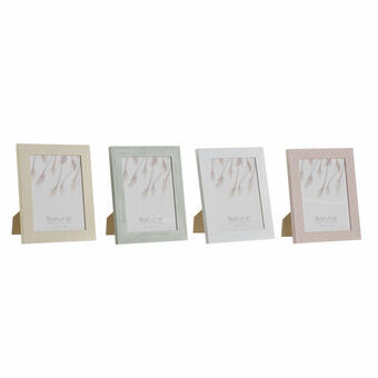 Fotoram DKD Home Decor Urban Glas Beige Rosa Vit Grön PS (19,5 x 2 x 24,5 cm) (4 antal)