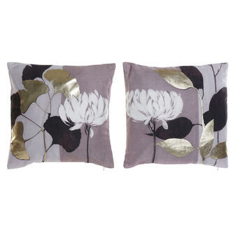 Kudde DKD Home Decor Svart Gyllene Polyester linne (45 x 10 x 45 cm) (2 pcs)