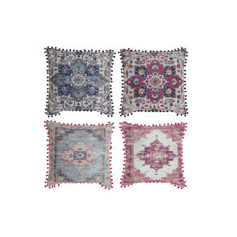 Kudde DKD Home Decor Blå Rosa Polyester linne (45 x 10 x 45 cm) (4 pcs)