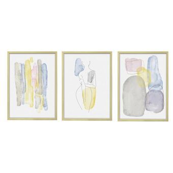 Tavla DKD Home Decor Abstrakt (3 pcs) (50 x 3 x 70 cm)