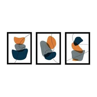 Tavla DKD Home Decor Abstrakt (3 pcs) (30 x 2 x 40 cm)