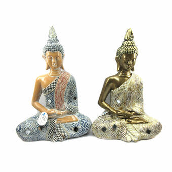 Prydnadsfigur DKD Home Decor Buddha Harts (22.5 x 14.5 x 32.5 cm) (2 pcs)