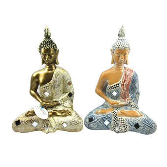 Prydnadsfigur DKD Home Decor Buddha Harts (18.2 x 11 x 27 cm) (2 pcs)