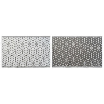 Matta DKD Home Decor Grå Vit Geometrisk (2 antal) (120 x 180 cm)