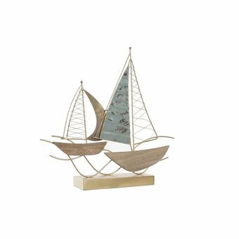 Prydnadsfigur DKD Home Decor Segelbåtar Beige Gyllene Metall (47 x 9 x 45 cm)