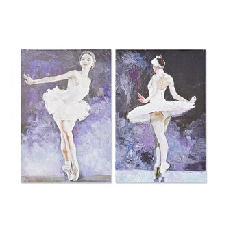 Tavla DKD Home Decor Ballerina (40 x 1,8 x 60 cm) (2 antal) (12 antal)