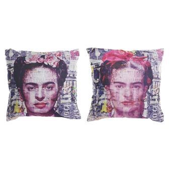 Kudde DKD Home Decor Polyester Multicolour Modern Frida (45 x 10 x 45 cm) (2 antal)