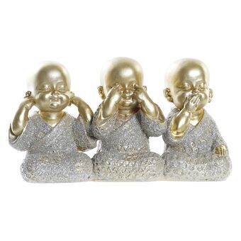 Prydnadsfigur DKD Home Decor Champagne Gyllene Buddha Harts (16,5 x 5,3 x 9 cm)