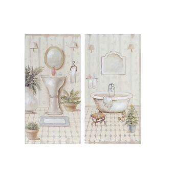 Tavla DKD Home Decor Bad  (15 x 3 x 30 cm) (2 antal)