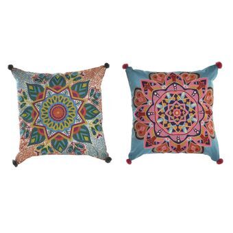 Kudde DKD Home Decor Polyester Bomull Aluminium Multicolour Mandala Arab (40 x 10 x 40 cm) (2 antal)