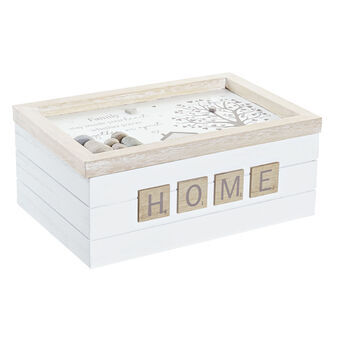 Dekorationslåda DKD Home Decor Naturell MDF Vit (24 x 16 x 10 cm)