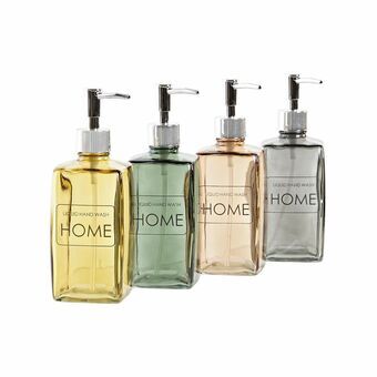 Tvåldispenser DKD Home Decor Glas ABS 500 ml (7,5 x 7,5 x 21 cm) (4 antal)