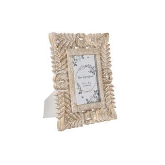 Fotoram DKD Home Decor Glas Vit Tropiskt Trä MDF (21 x 1,5 x 26 cm)