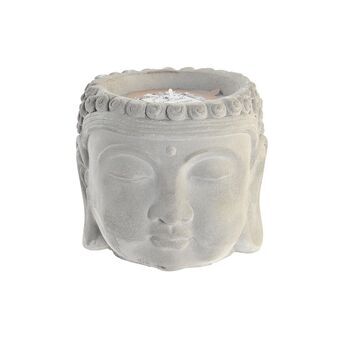 Ljus DKD Home Decor Grå Cement Citronella Vax (13 x 13 x 13 cm)