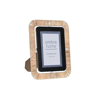 Fotoram DKD Home Decor Naturell Svart Trä Kolonial Fibrer (18 x 1,5 x 23 cm)