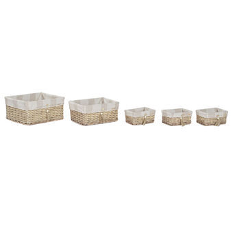 Korg - set Home ESPRIT Brun Beige Naturell 48 x 38 x 22 cm (5 Delar)