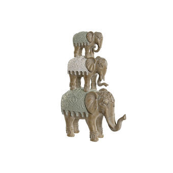 Prydnadsfigur Home ESPRIT Vit Elefant Kolonial 24,5 x 9,5 x 35 cm