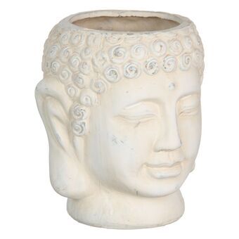 Kruka Kräm Terrakota n Buddha Orientalisk 14 x 14 x 15,5 cm