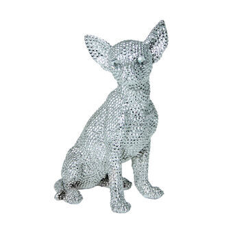 Prydnadsfigur Alexandra House Living Silvrig Plast Hund 15 x 18 x 27 cm