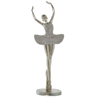 Prydnadsfigur Alexandra House Living Silvrig Plast Ballerina 15 x 18 x 45 cm