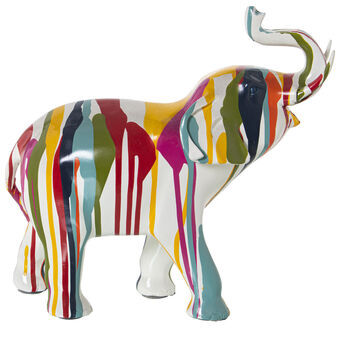 Prydnadsfigur Alexandra House Living Multicolour Plast Elefant Måla 14 x 30 x 28 cm