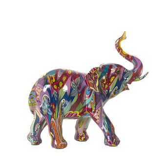 Prydnadsfigur Alexandra House Living Multicolour Plast Elefant 10 x 23 x 22 cm