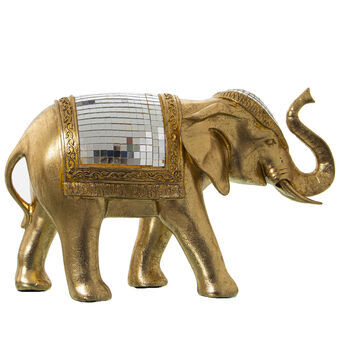 Prydnadsfigur Alexandra House Living Gyllene Plast Elefant 14 x 31 x 20 cm