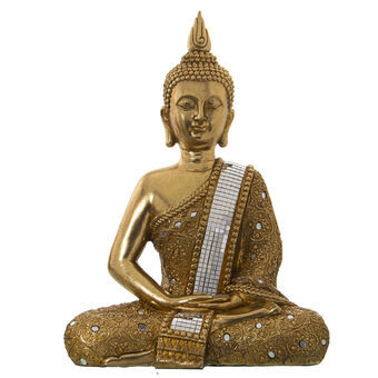 Prydnadsfigur Alexandra House Living Gyllene Plast Buddha 18 x 30 x 40 cm