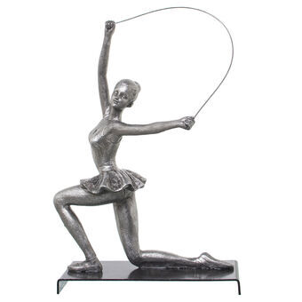 Prydnadsfigur Alexandra House Living Silvrig Plast Gymnast 13 x 19 x 27 cm