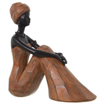 Prydnadsfigur Alexandra House Living Brun Plast Afrikanska 12 x 23 x 24 cm