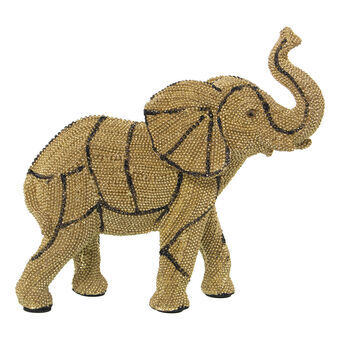 Prydnadsfigur Alexandra House Living Gyllene Plast Elefant 14 x 23 x 22 cm